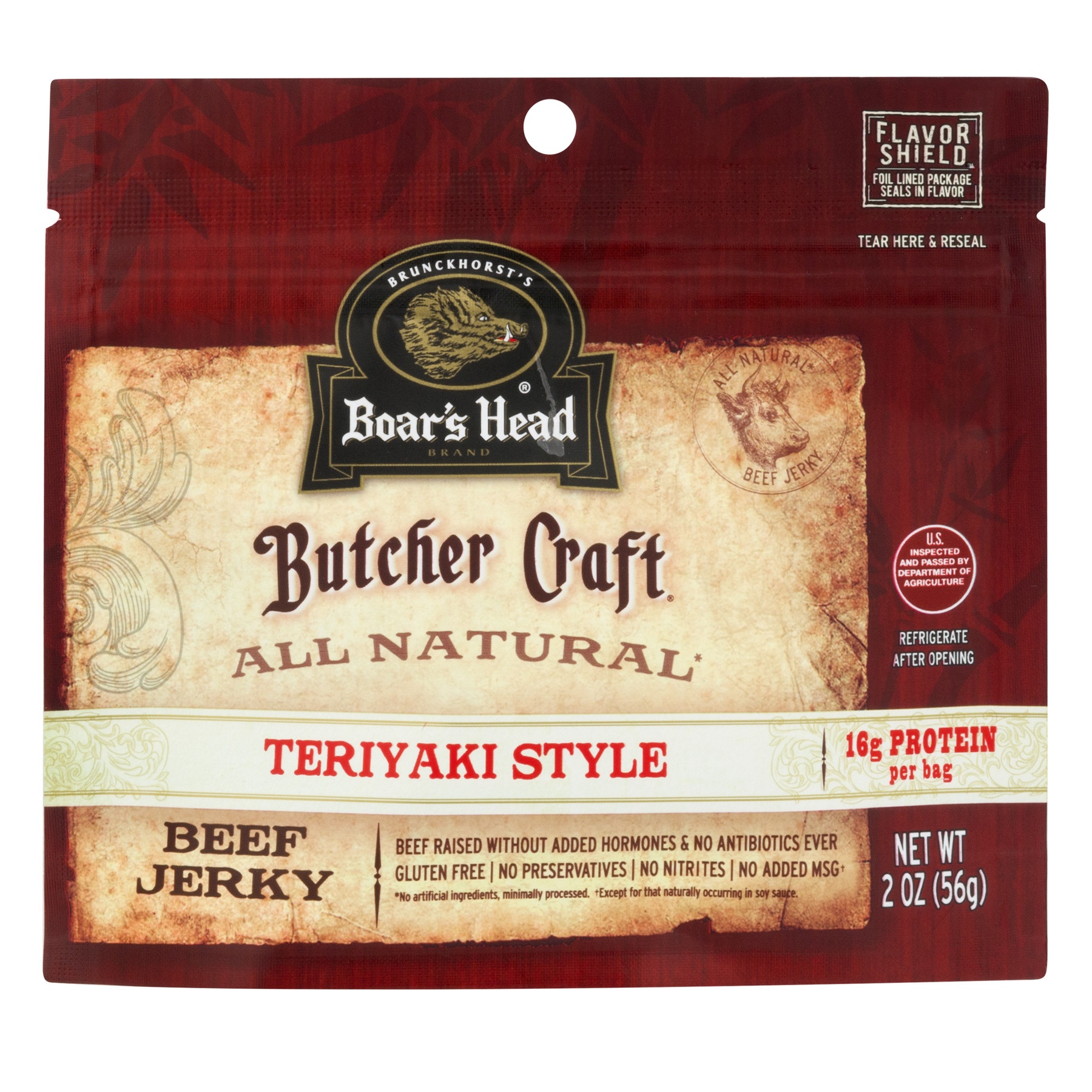 slide 1 of 1, Boar's Head Butcher Craft Beef Jerky Teriyaki Style, 2 oz