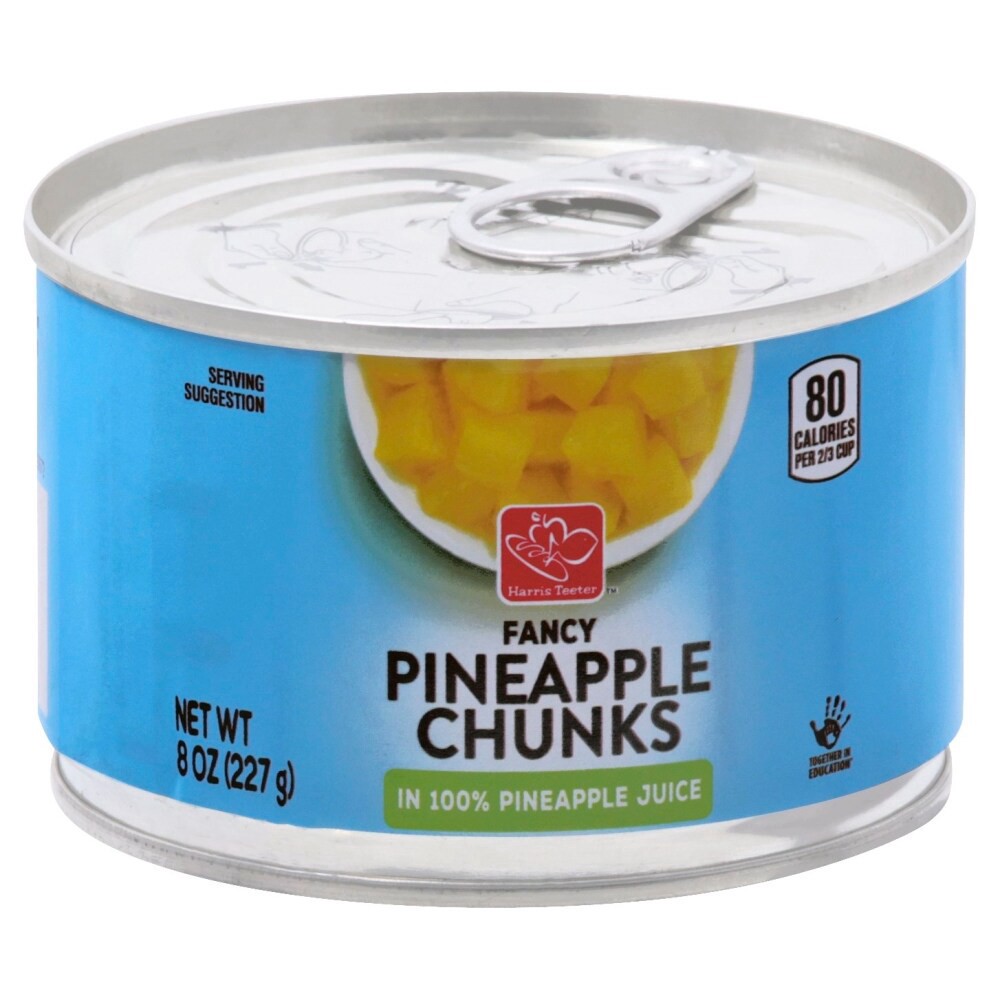 slide 1 of 1, Harris Teeter Fancy Pineapple Chunks, 8 oz