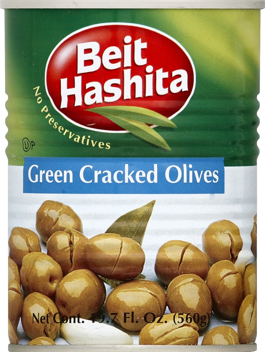 slide 2 of 2, Beit Hashita Green Cracked Olives, 19 oz