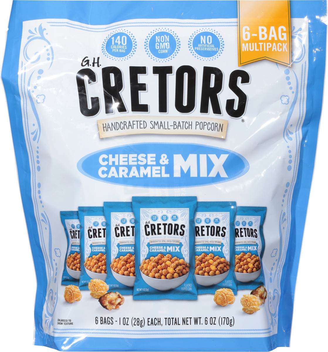 slide 12 of 13, Cretors Cheese & Caramel Mix Popcorn 6 - 1 oz Bags, 6 ct