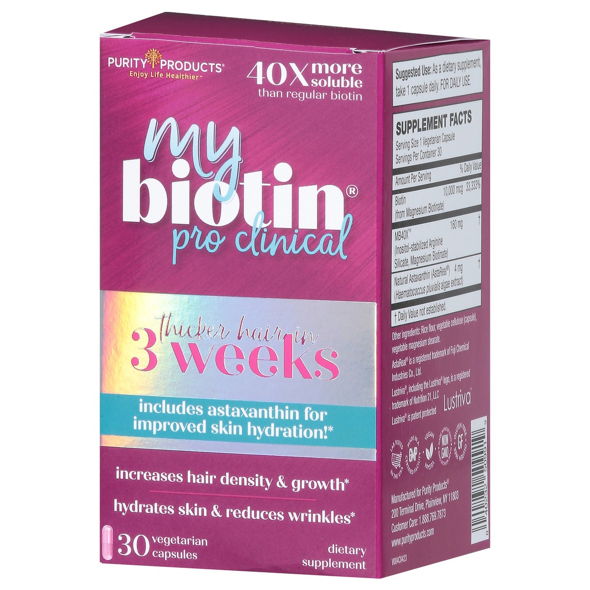 slide 3 of 4, Purity Products Mybiotin Pro Clinical, 30 Ct, 30 ct