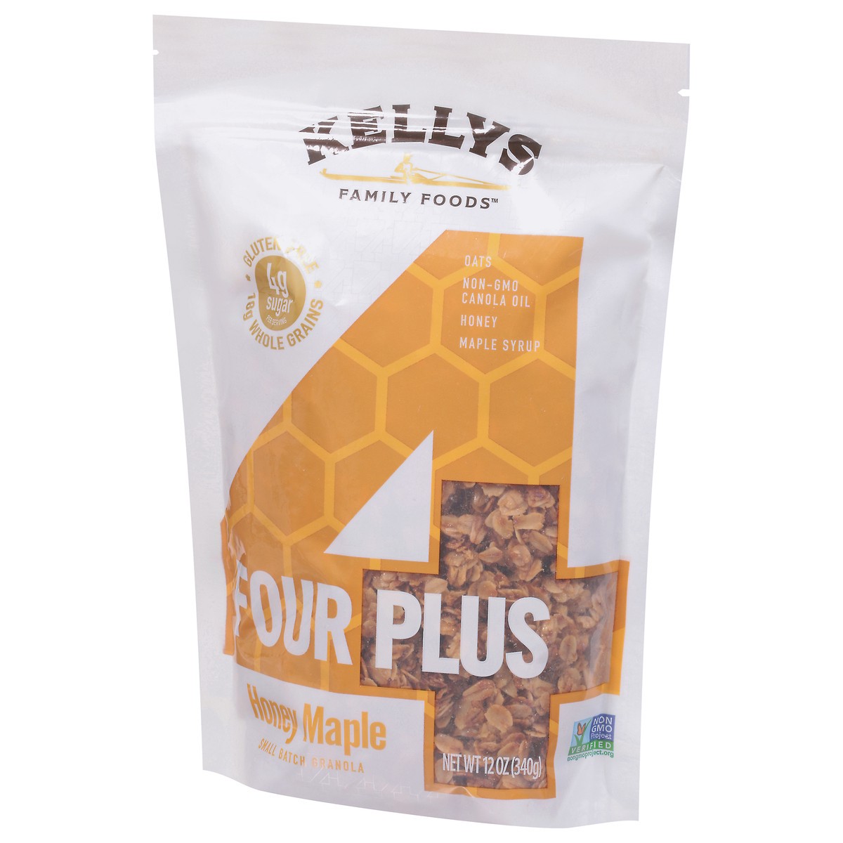 slide 4 of 12, Kellys Family Foods Four Plus Honey Maple Granola 12 oz, 12 oz