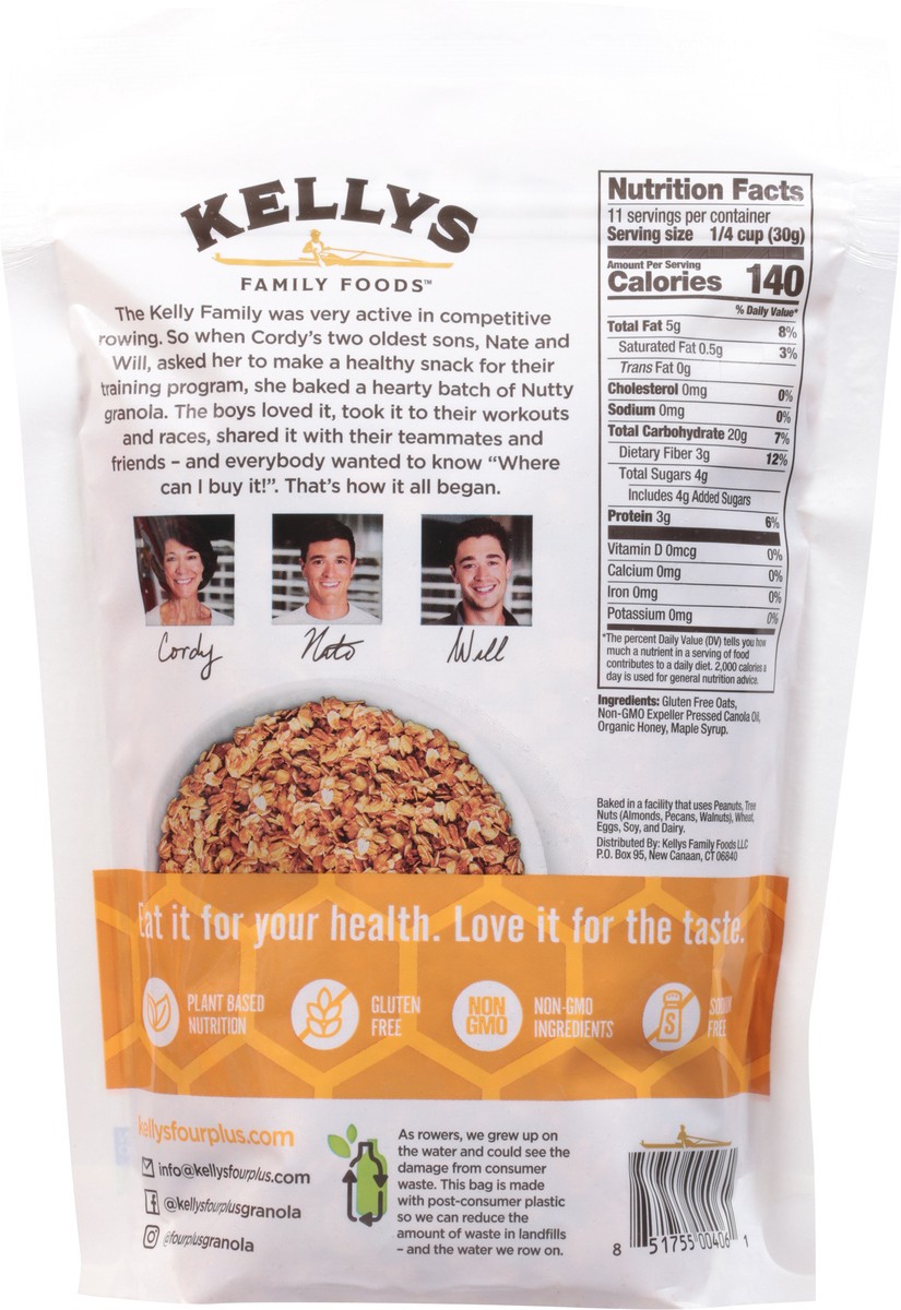 slide 10 of 12, Kellys Family Foods Four Plus Honey Maple Granola 12 oz, 12 oz