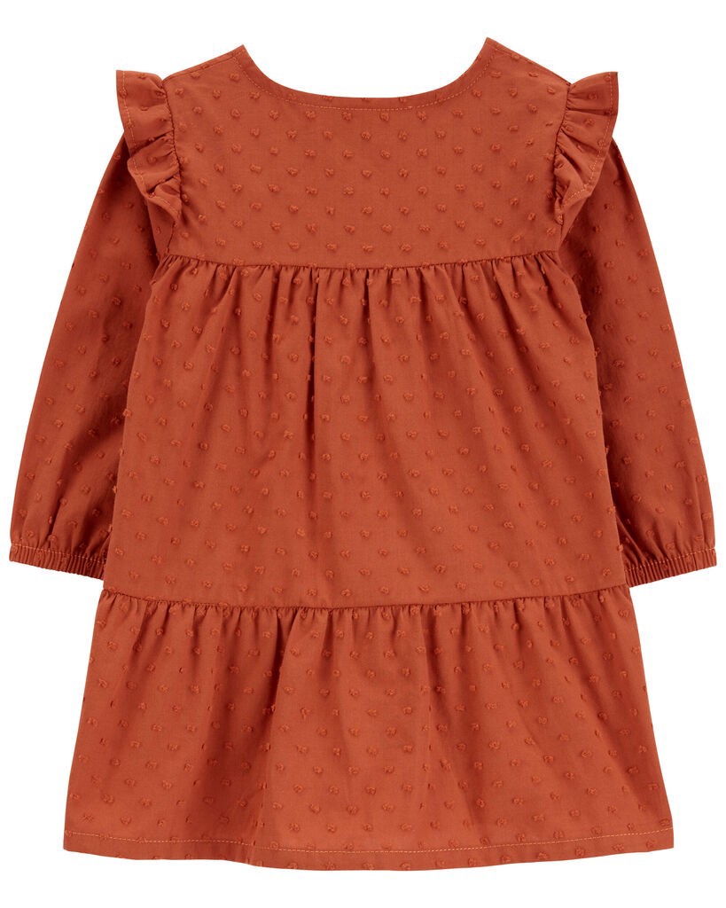 slide 4 of 5, Carter's Baby Cotton Flutter Dress Rust 3M, 1 ct