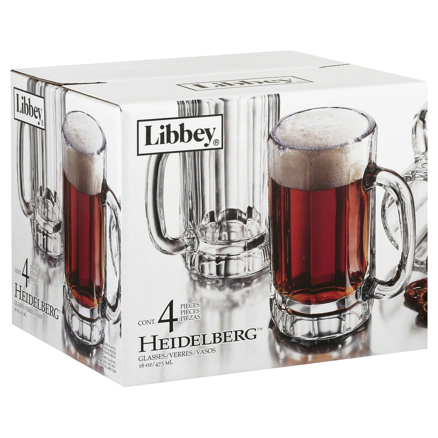 slide 1 of 1, Libbey Heidelberg Glass Mug Set, 4 ct; 16 oz