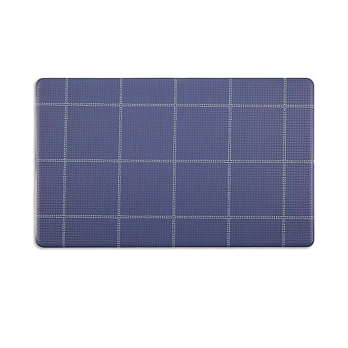 slide 1 of 8, Simply Essential Reversible Kitchen Mat - Blue, 18 in x 30 in