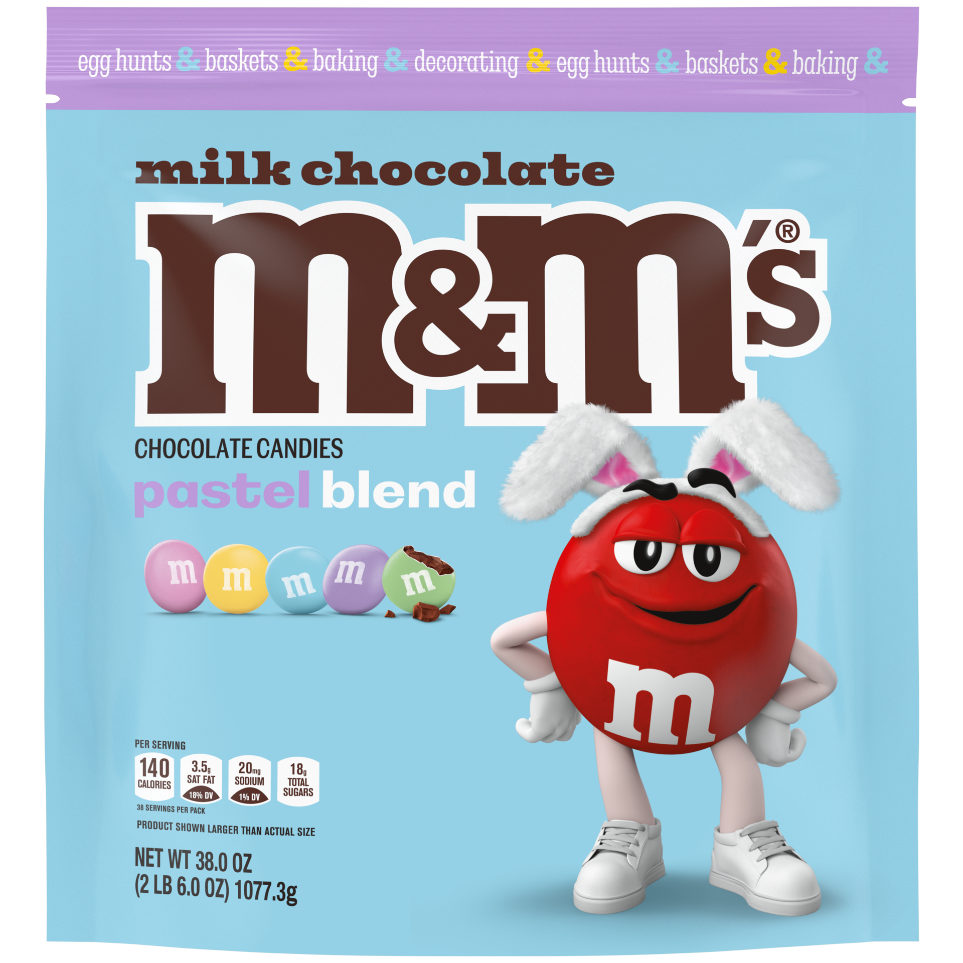 slide 1 of 7, M&M's Milk Chocolate Pastel Blend Easter Candy, 38 Oz Bulk Bag, 38 oz