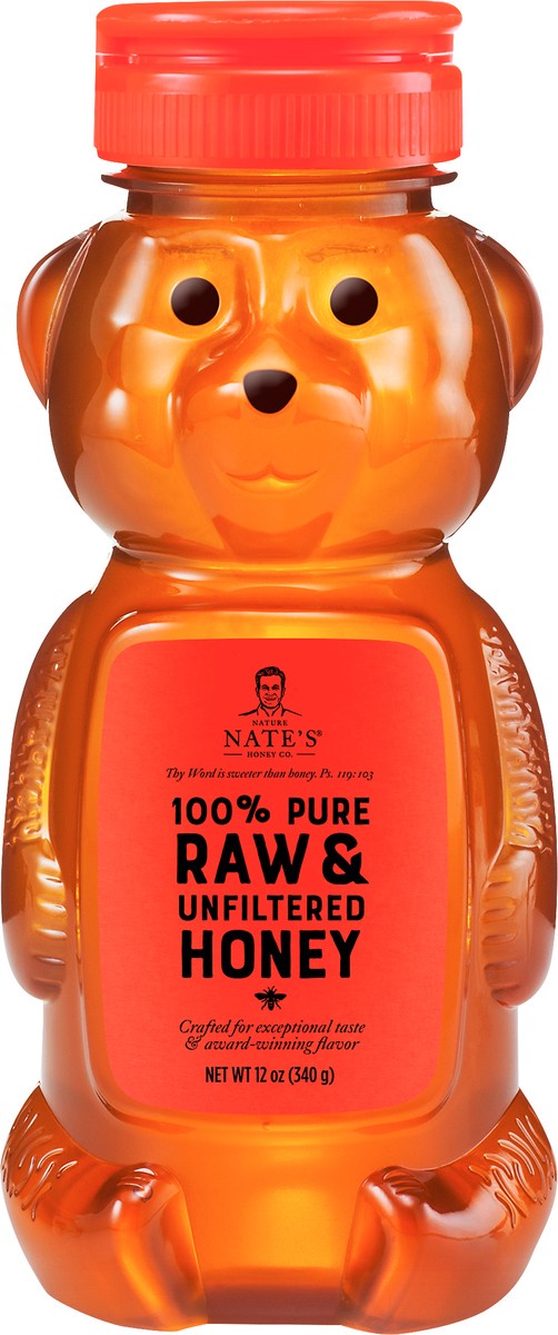 slide 3 of 5, Nature Nate's Raw & Unfiltered Honey, 12 oz