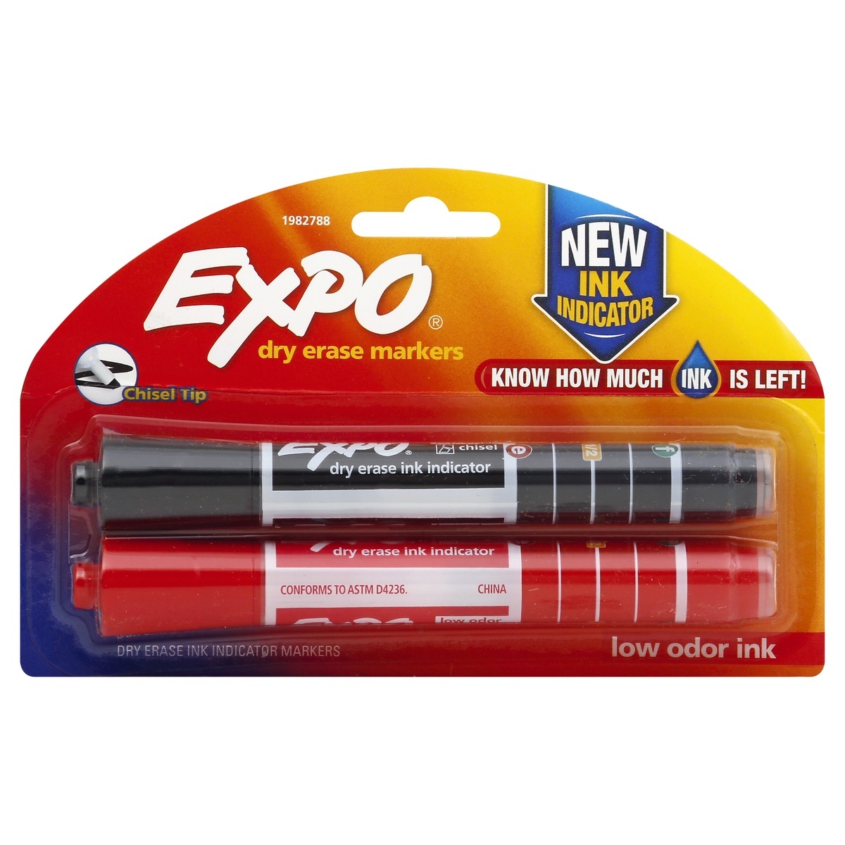 slide 1 of 1, Expo Indicator Black Red Dry Erase, 2 ct