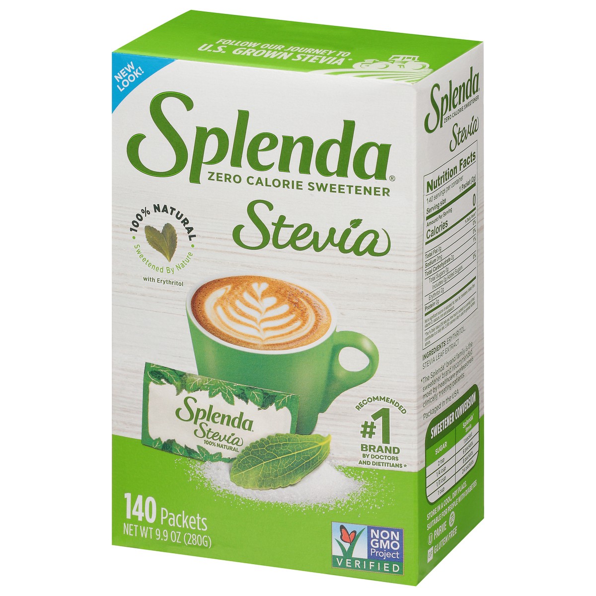 slide 9 of 9, Splenda Stevia Zero Calorie Sweetener Packets 140 Count, 140 ct