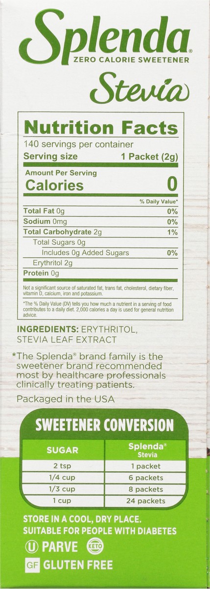 slide 6 of 9, Splenda Stevia Zero Calorie Sweetener Packets 140 Count, 140 ct