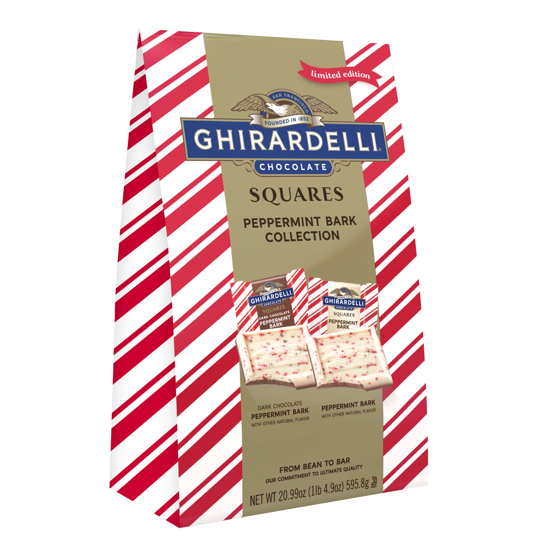 slide 1 of 9, GHIRARDELLI Peppermint Bark Assortment Chocolate Squares, 20.99 oz Bag, 20.99 oz