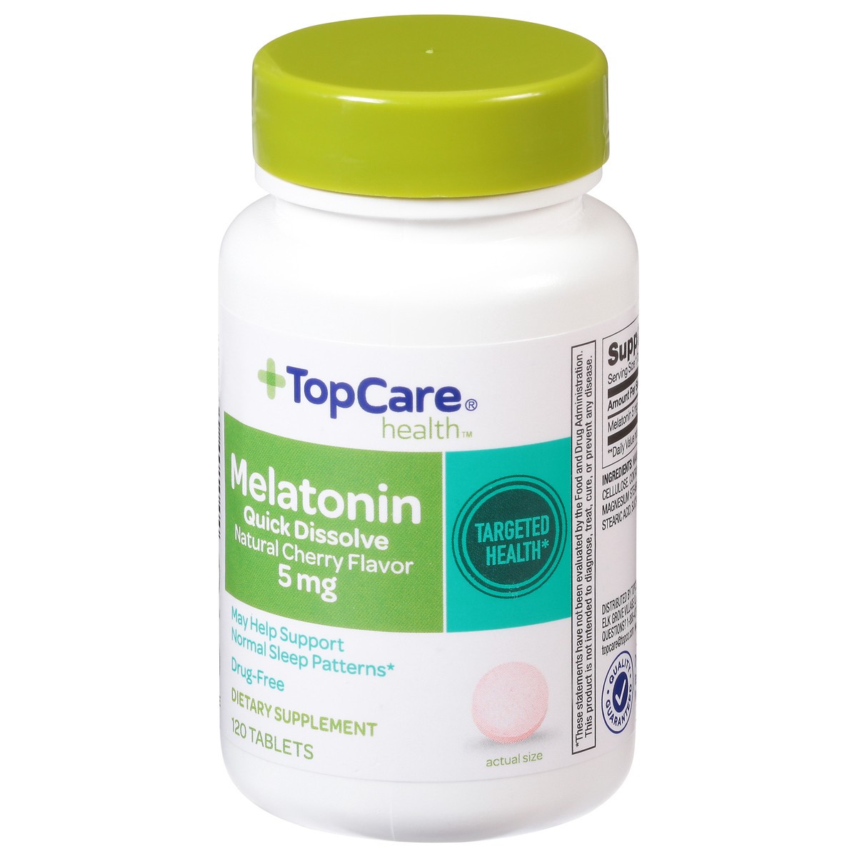 slide 4 of 9, TopCare Top Care Topcare Melatonin 5 Mg Dissolve Tablets, Cherry, 120 ct