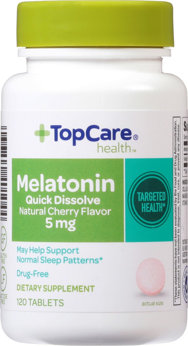 slide 8 of 9, TopCare Top Care Topcare Melatonin 5 Mg Dissolve Tablets, Cherry, 120 ct