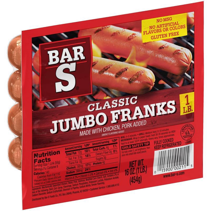 slide 3 of 4, Bar S Classic Jumbo Franks, 16 oz, 16 oz