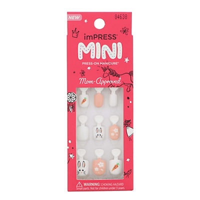 slide 1 of 1, Kiss imPress Mini Press-On Manicure Easter Bunny, 1 ct