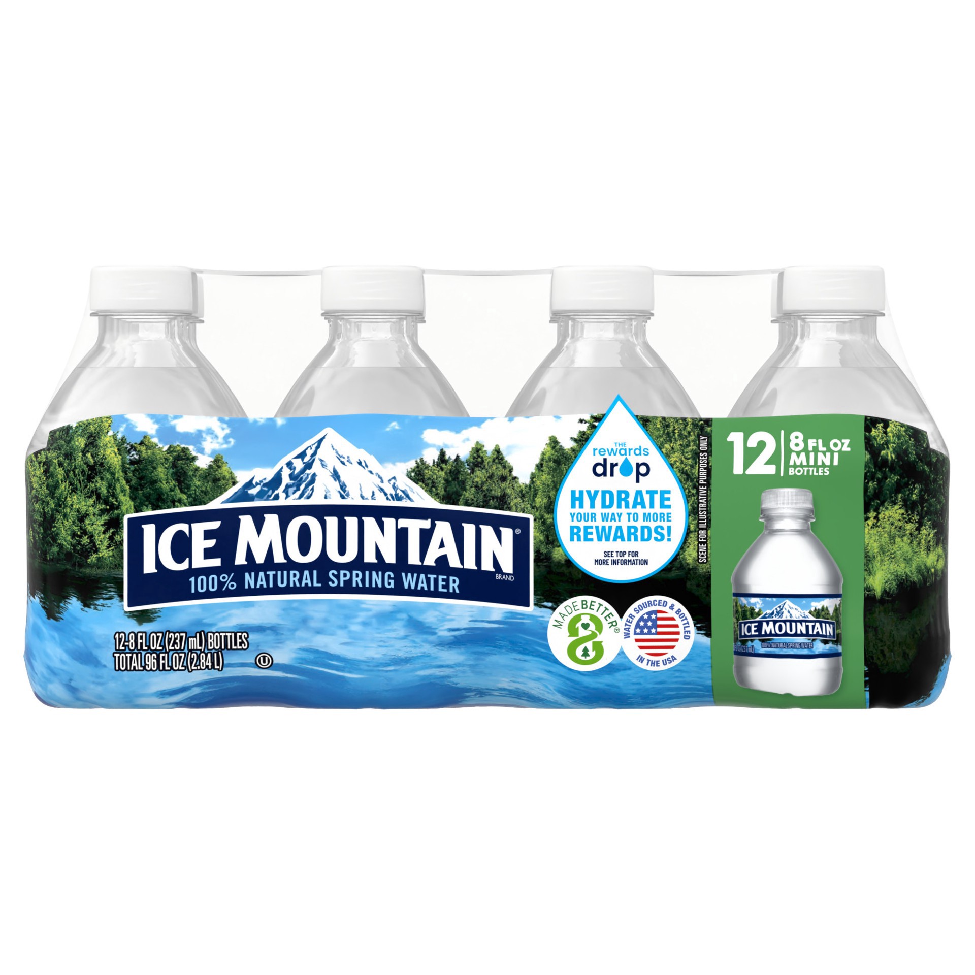 slide 21 of 25, ICE MOUNTAIN Brand 100% Natural Spring Water, 8-ounce mini plastic bottles (Pack of 12), 8 oz