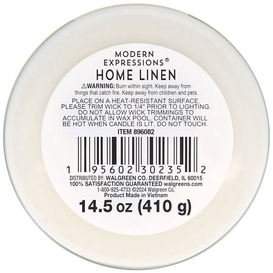 slide 3 of 5, Modern Expressions Scented Candle Home Linen, 14.5 oz
