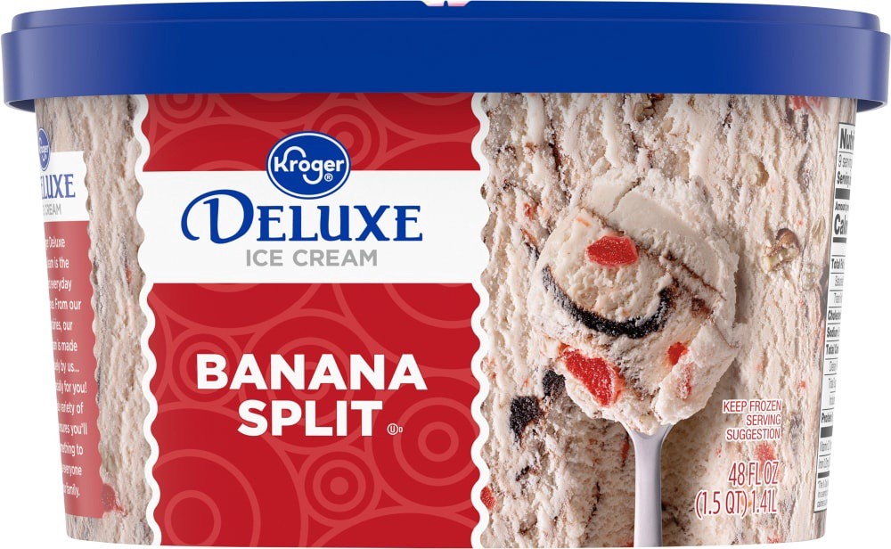 slide 2 of 5, Kroger Deluxe Banana Split Ice Cream, 48 fl oz