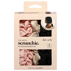 Kitsch Assorted Satin Scrunchies - 5 ea