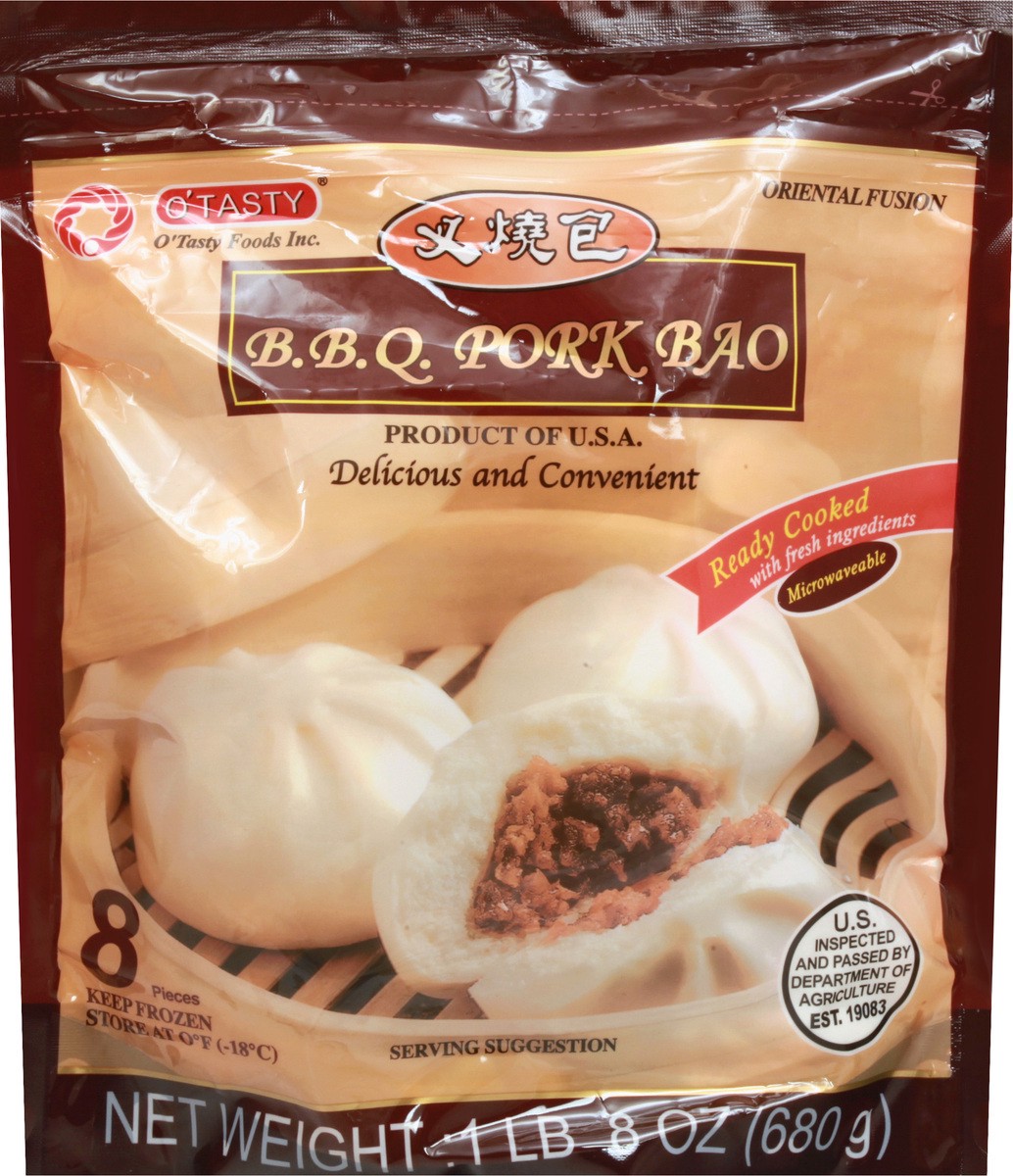slide 6 of 7, O Tasty BBQ Ready Cooked Pork Bao 8 ea, 24 oz