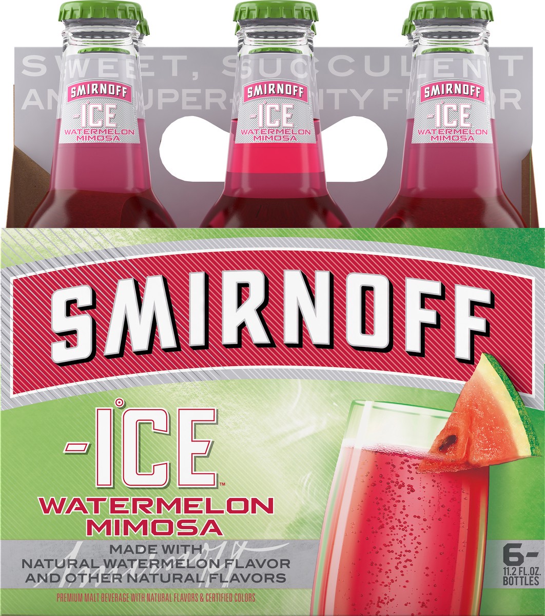 slide 2 of 3, Smirnoff Ice Watermelon Mimosa Sparkling Drink, 11.2oz Bottles, 6pk, 6 ct; 11.2 oz