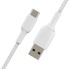 slide 6 of 10, Belkin Braided C-A 2M, White, 1 ct