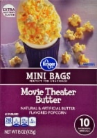 slide 1 of 1, Kroger Microwave Popcorn Mini Bags - Movie Theater Butter, 10 ct; 1.5 oz