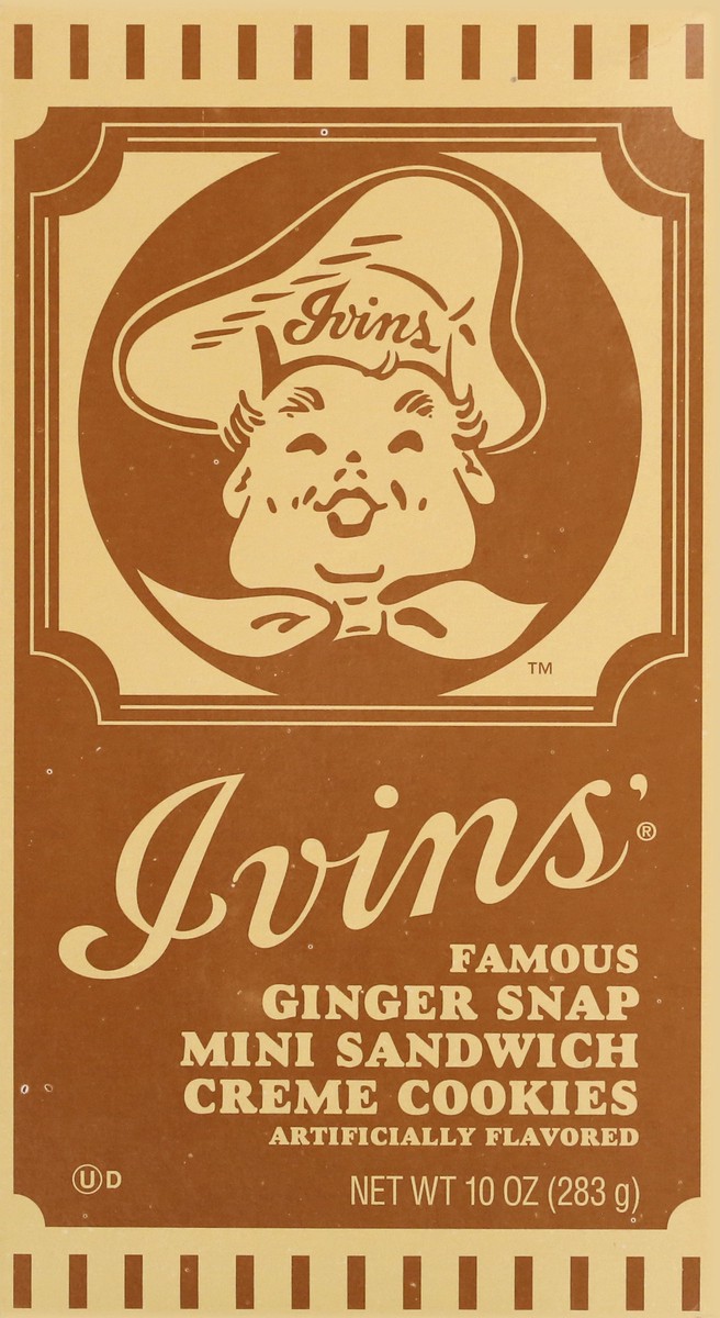 slide 5 of 13, Ivins Famous Mini Ginger Snap Sandwich Creme Cookies 10 oz, 10 oz