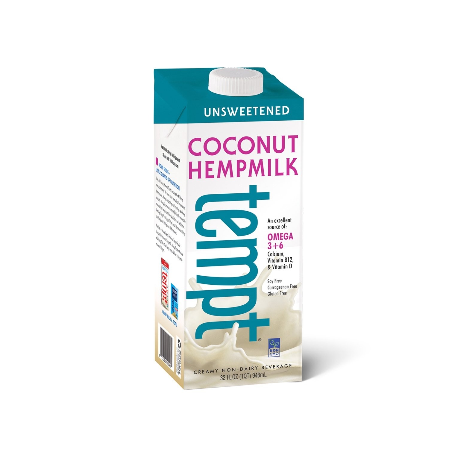 slide 1 of 1, Living Harvest Tempt Low Fat Unsweetened Coconut Hempmilk, 32 fl oz