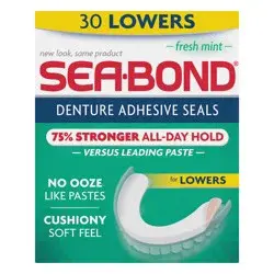 Sea-Bond Lowers Fresh Mint Denture Adhesive Seals 30.0 ea