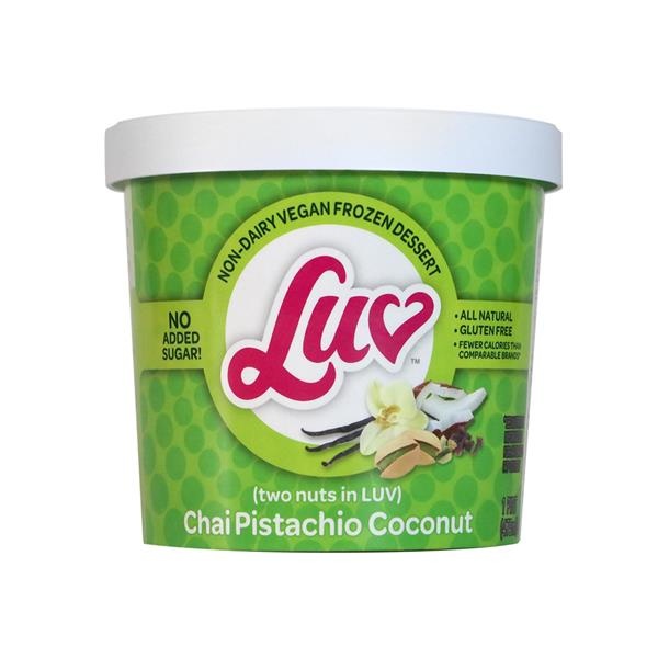 slide 1 of 1, Luv Chai Pistacio Coconut Ice Cream, 1 pint
