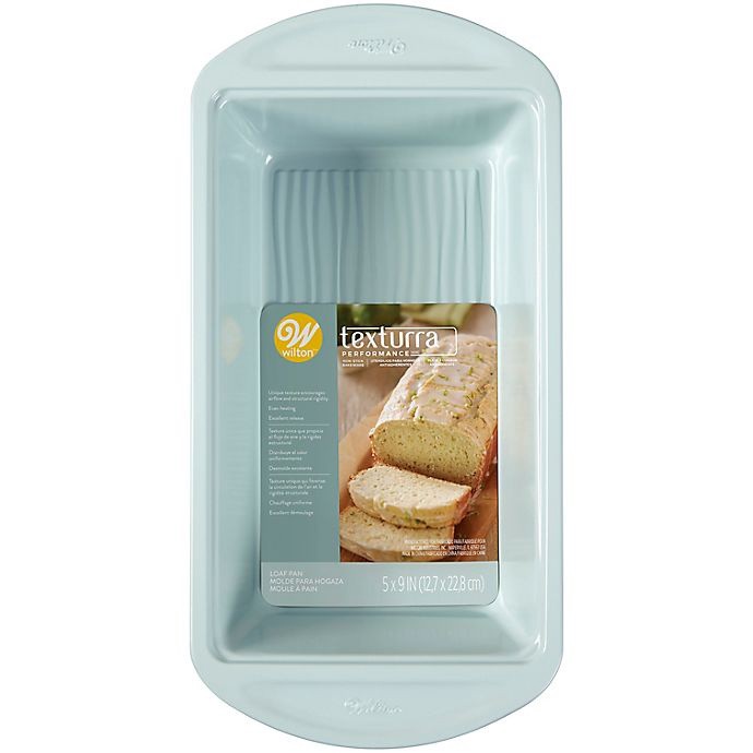 slide 5 of 5, Wilton Texturra Performance Loaf Pan - Light Blue, 9 in x 5 in