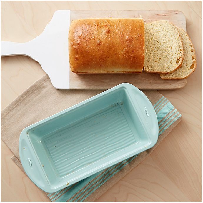 slide 2 of 5, Wilton Texturra Performance Loaf Pan - Light Blue, 9 in x 5 in