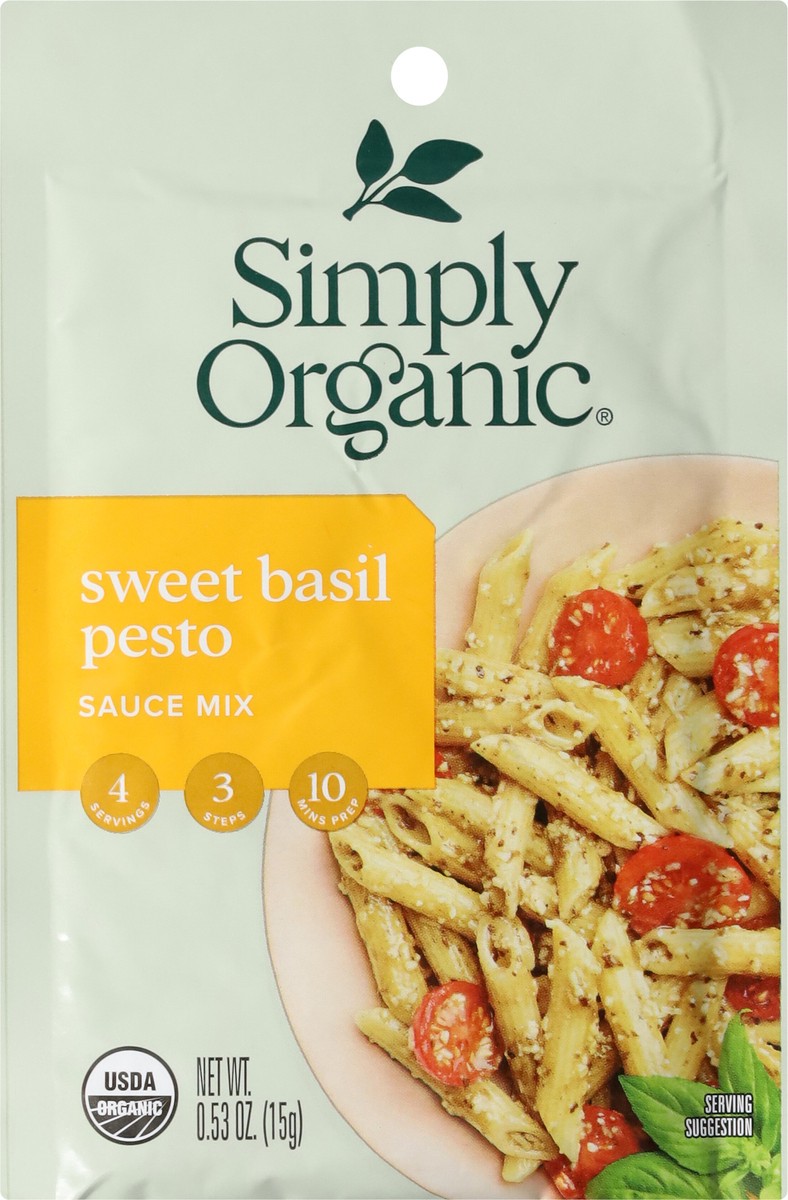 slide 6 of 9, Simply Organic Sweet Basil Pesto Sauce Mix 0.53 oz, 0.53 oz