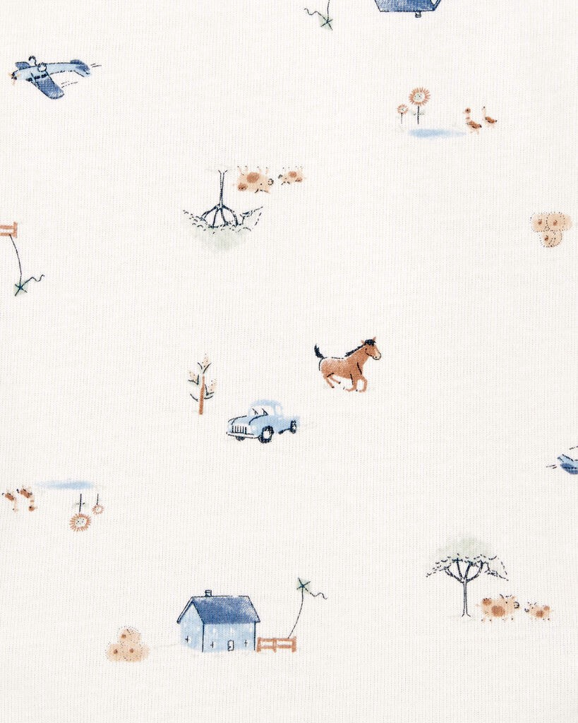 slide 3 of 6, Carter's Carters Baby 2-Piece Long-Sleeve Tee & Waffle Knit Coverall Set - Blue/White Blue/White 12M, 2 pc