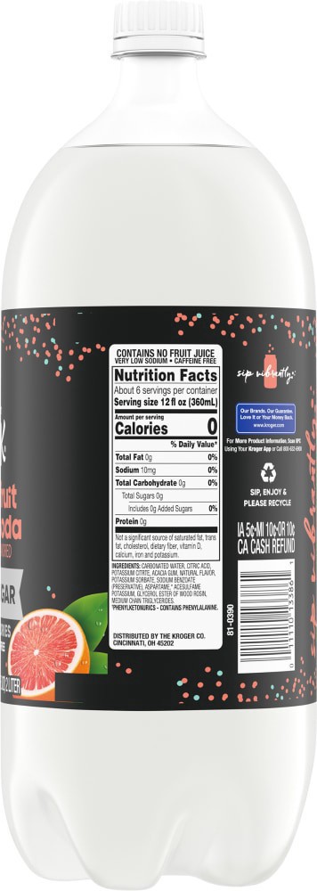 slide 3 of 3, Big K Grapefruit Citrus Zero Sugar Soda Bottle - 2 liter, 2 liter