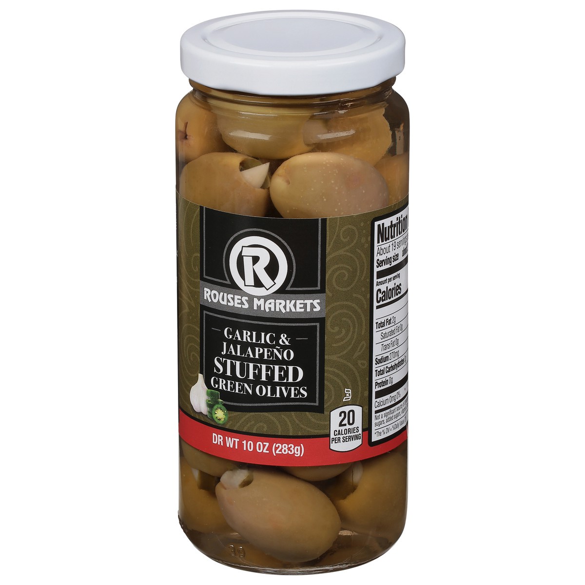 slide 8 of 11, Rouses Markets Stuffed Garlic & Jalapeno Green Olives 10 oz, 10 oz