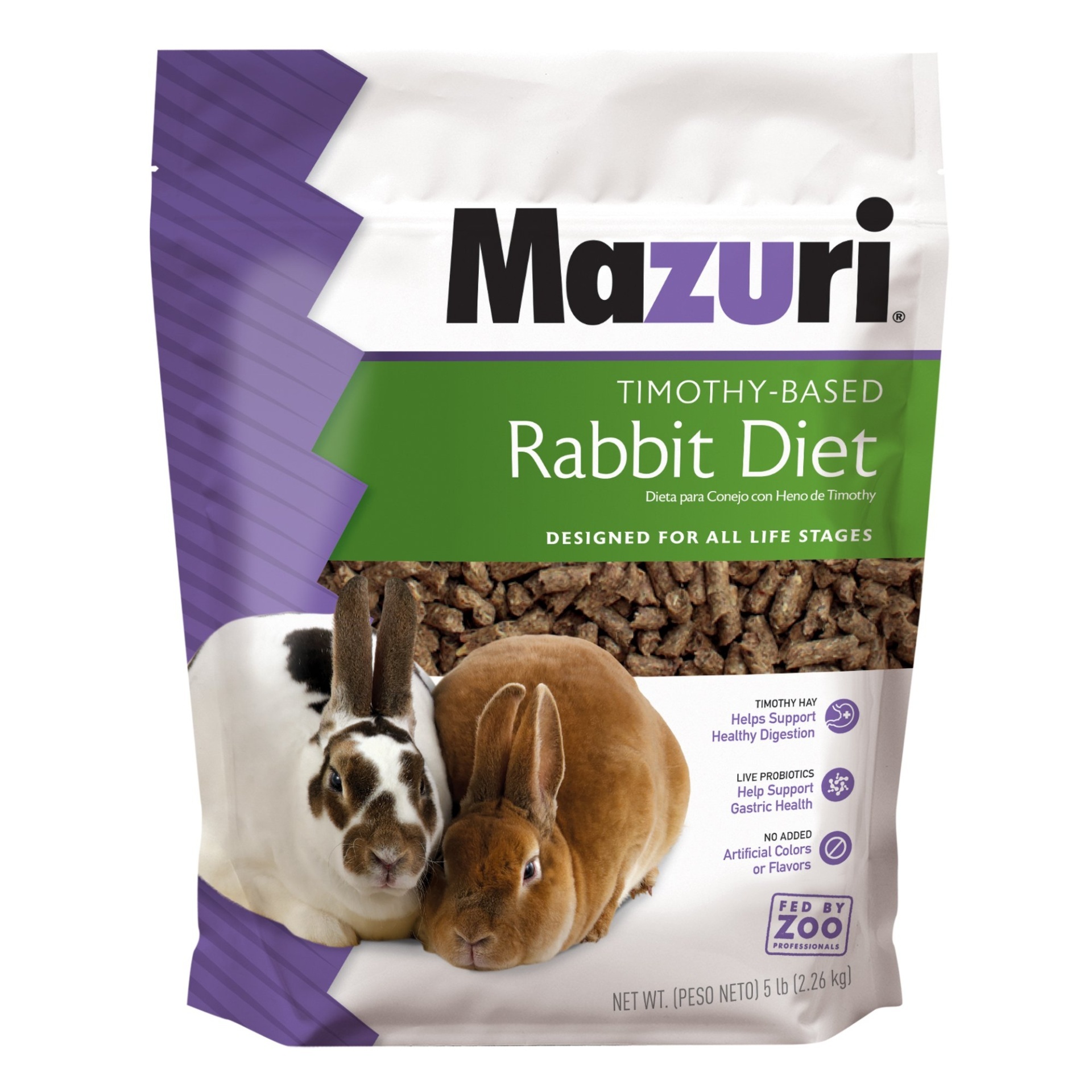 slide 1 of 1, Mazuri Timothy-Based Rabbit Food, 5 lb