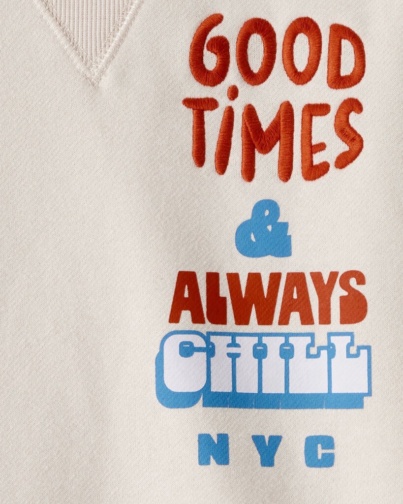 slide 2 of 2, Oshkosh Boys DayDream Fleece Pullover Sweatshirt - Cream Beige 6, 1 ct