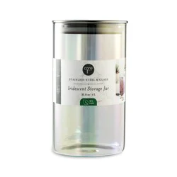 Core Kitchen Stainless Steel & Glass Iridescent Storage Jar