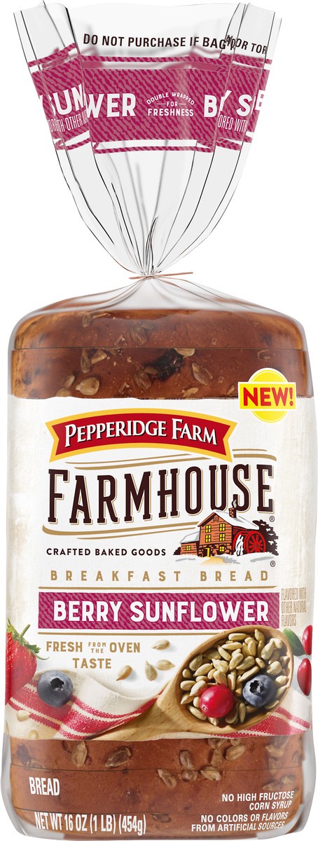 slide 1 of 5, Pepperidge Farm Farmhouse Berry Sunflower Breakfast Bread 16 oz, 16 oz