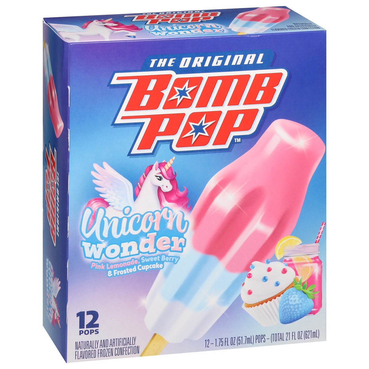 slide 12 of 12, Bomb Pop Unicorn Wonder Ice Pop, 12 Pack, 21 fl oz