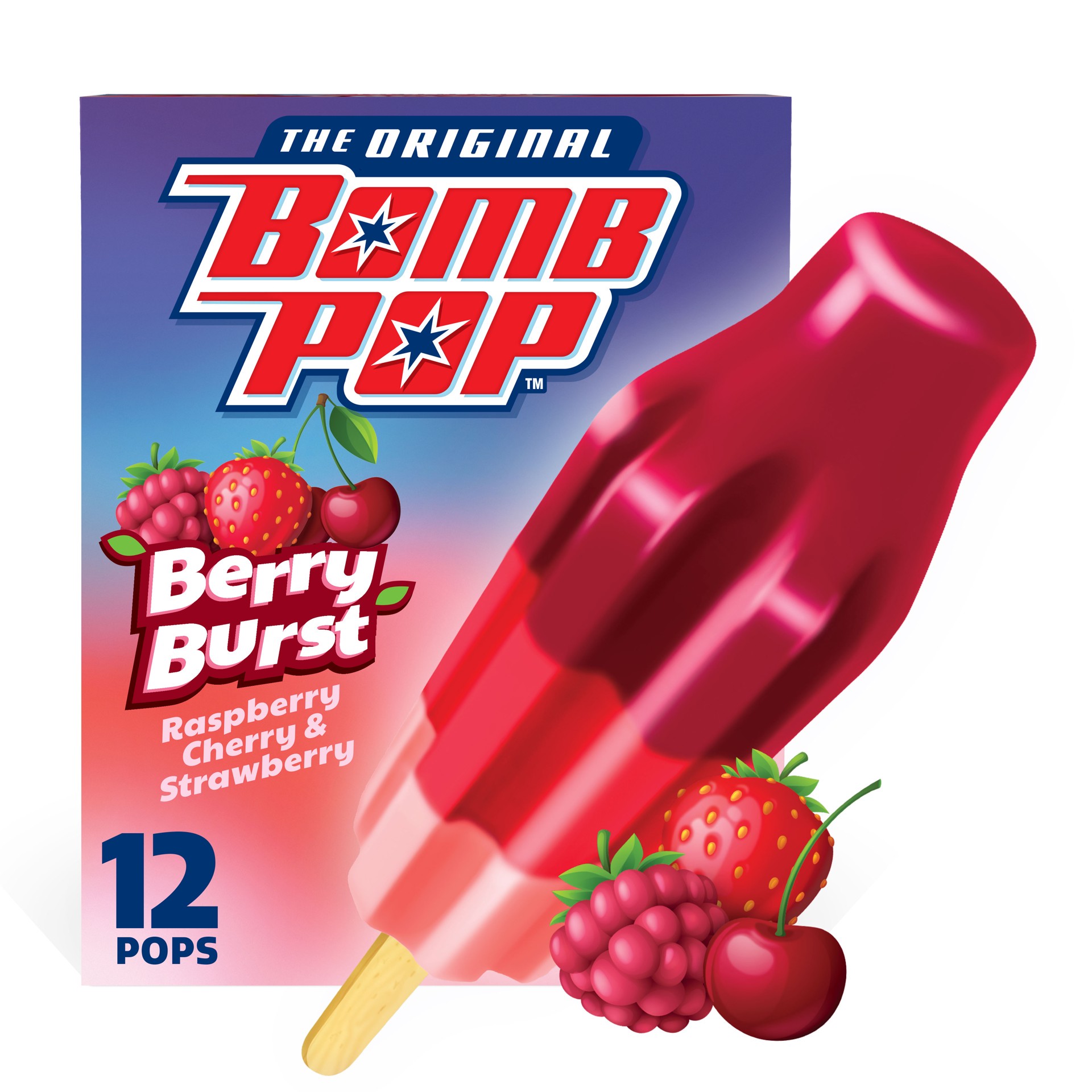 slide 1 of 12, Bomb Pop Unicorn Wonder Ice Pop, 12 Pack, 21 fl oz