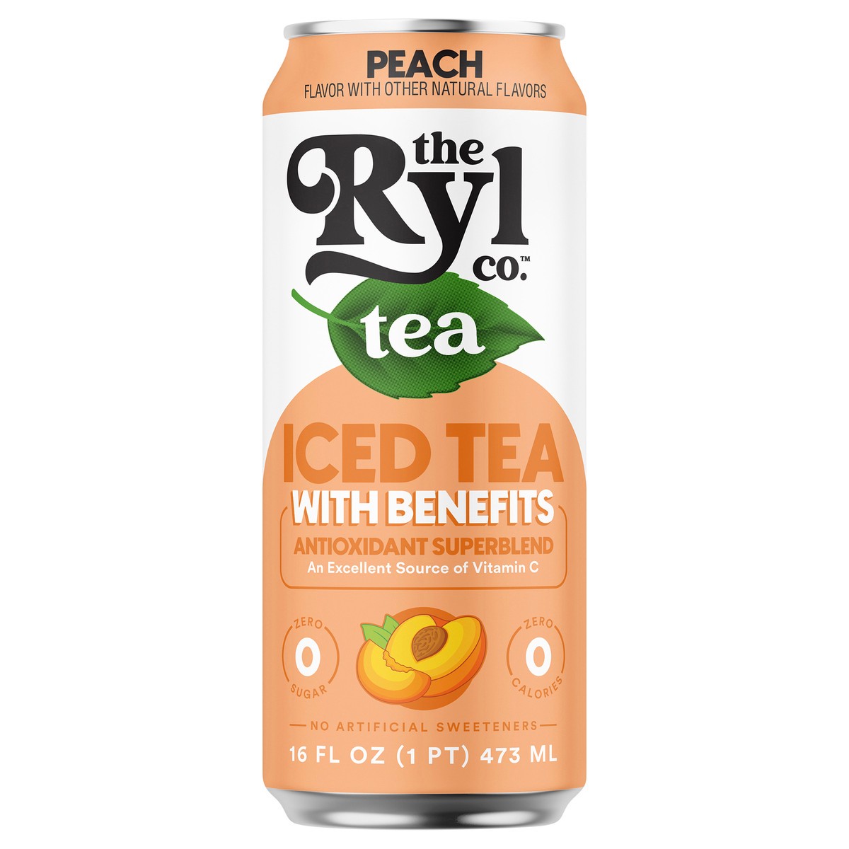 slide 1 of 2, The Ryl Co. Ryl Peach Iced Tea- 16 oz, 16 oz