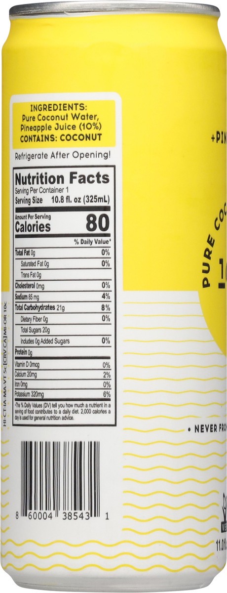 slide 9 of 14, 100 Pure Pineapple Coconut Water - 11 fl oz, 11 fl oz