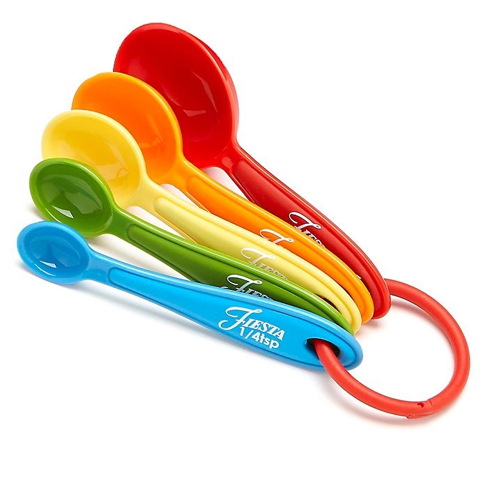 slide 1 of 1, Fiesta Measuring Spoon Set, 5 ct