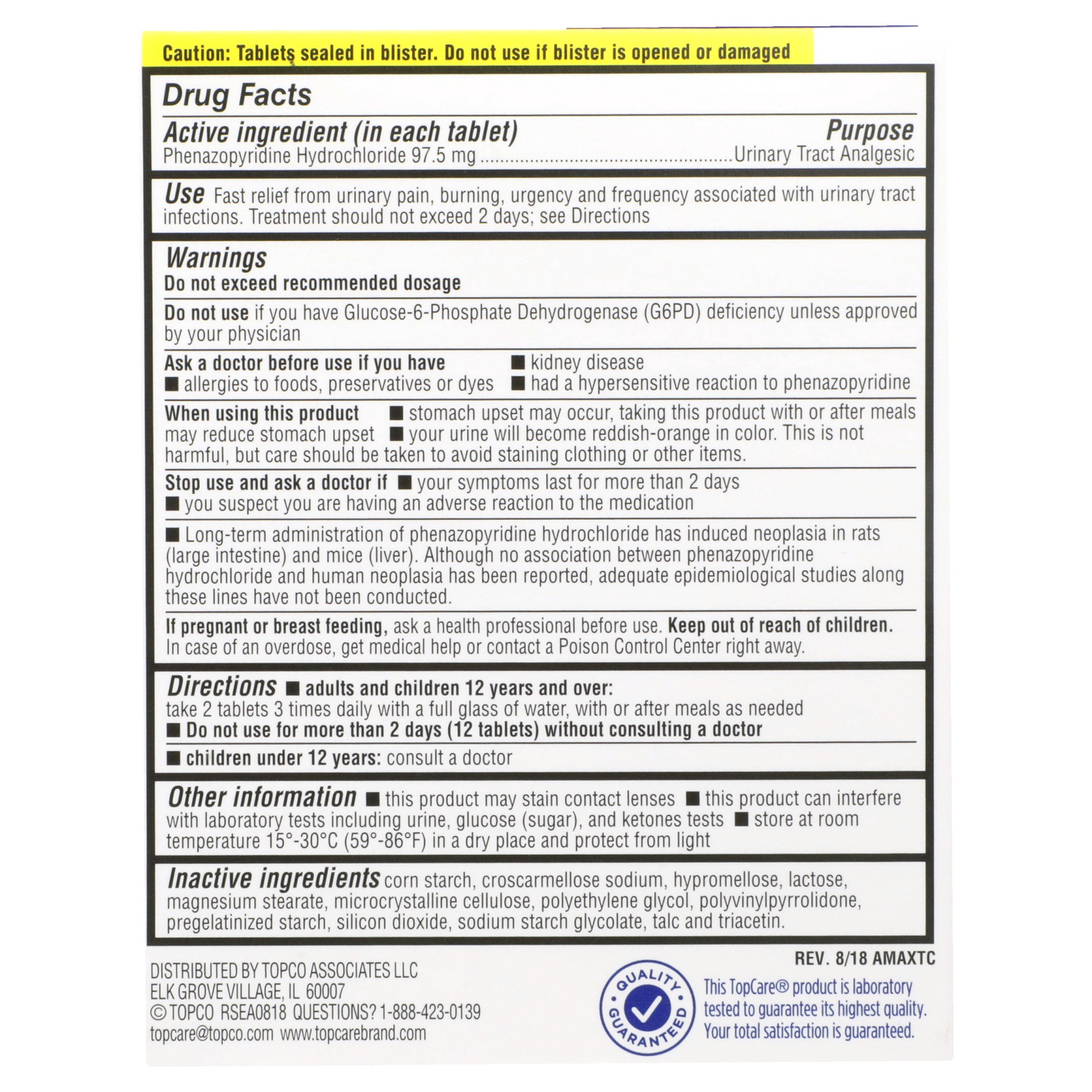 slide 3 of 6, TopCare Urinary Pain Relief Tablets, 12 ct