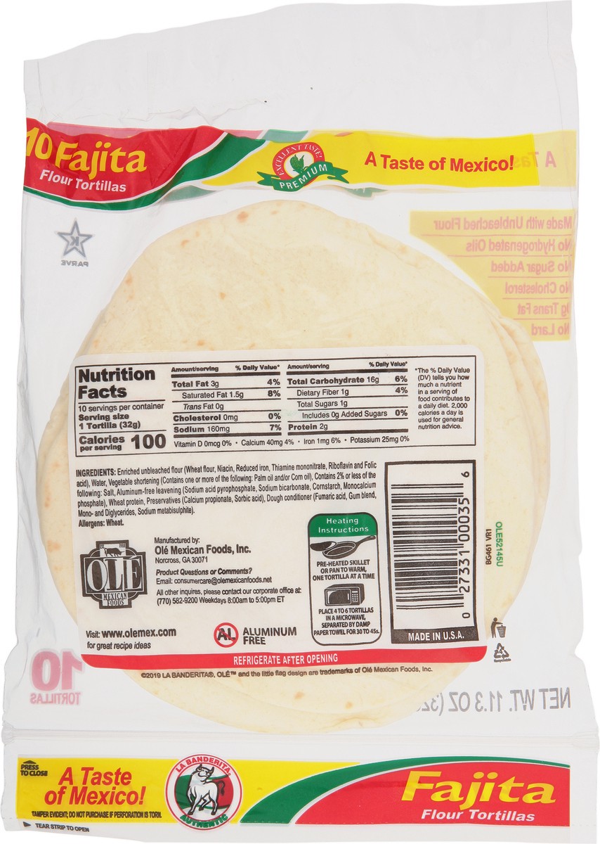 slide 13 of 14, La Banderita 6in Fajita Flour Tortillas, 12.5 oz