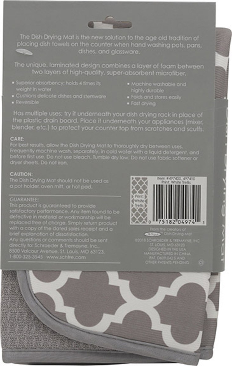 slide 6 of 9, S&T Inc. 16 in x 18 in White Trellis Dish Drying Mat 1 ea, 1 ct